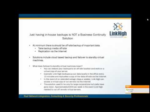 Video Image: Disaster Recovery & Business Continuity Webinar